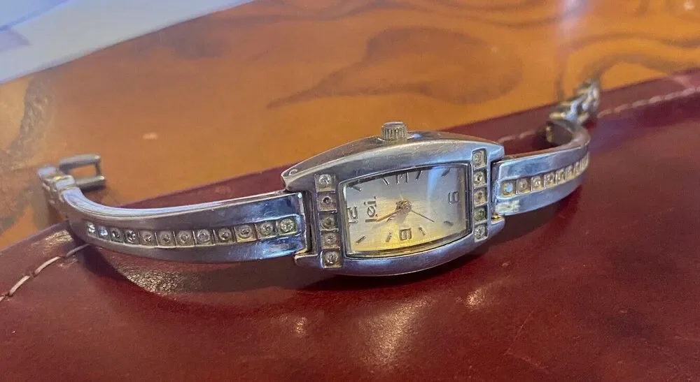 Women's LEI Watch, Silver Tone Bracelet with Crystal Accents